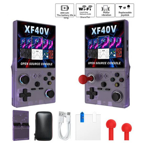 XF40V Retro Handheld Game Console 4.0inch IPS Screen WiFi GamePad Linux OS RGB Light Effect Supports 30+ Emulators 1