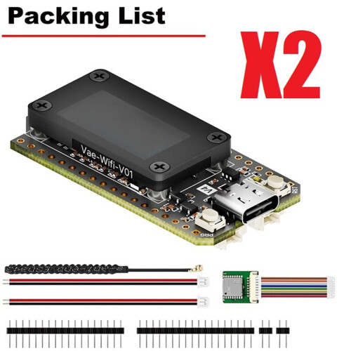 2PCS LoRa 32 V4 Dev-Board Meshtastic with GPS Module ESP32 SX1262 0.96inch OLED Solar Powered Mesh Network WiFi LoRa BLE 2