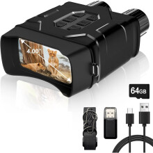 Night Vision Goggles,5K Night Vision Binoculars with 64GB TF Card, 4" HD Screen,2000FT Viewing Range for Outdoor Camping
