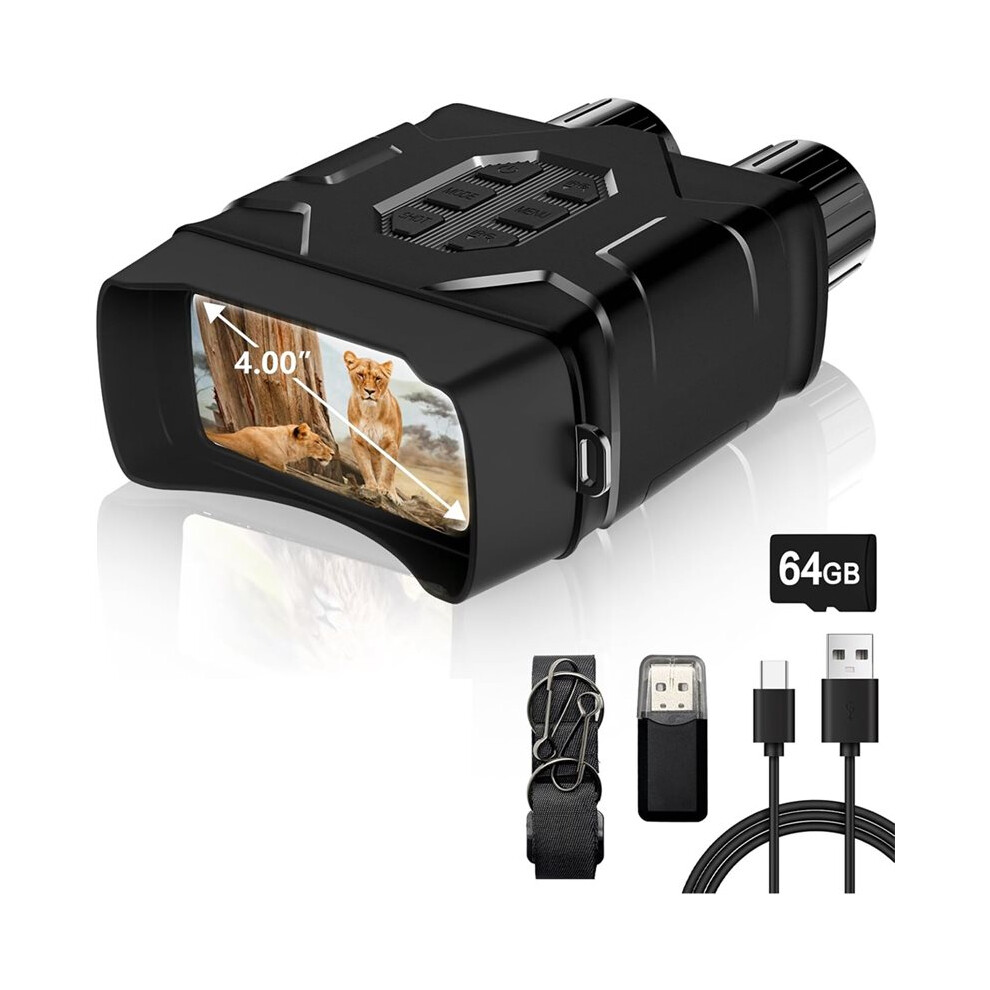 Photos - Other Photo Accessory Night Vision Goggles,5K Night Vision Binoculars with 64GB TF Card, 4" HD Screen,2000FT Viewing Range for Outdoor Camping