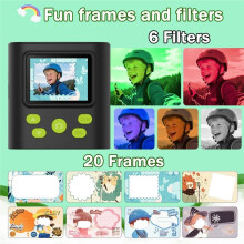 Kids Instant Print Camera, 2 Inch Screen Digital Printer Inkless Thermal Printer Camera with Paper Gifts for Kids
