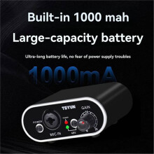 TEYUN Q3 28dB Microphone Amplifier Stage Microphone Preamplifier 48V Phantom Power for Dynamic/Condenser Microphones