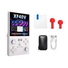 XF40V Retro Handheld Game Console Linux 4.0'' IPS Screen Supports WiFi GamePad 128G Pocket Video Games Player White