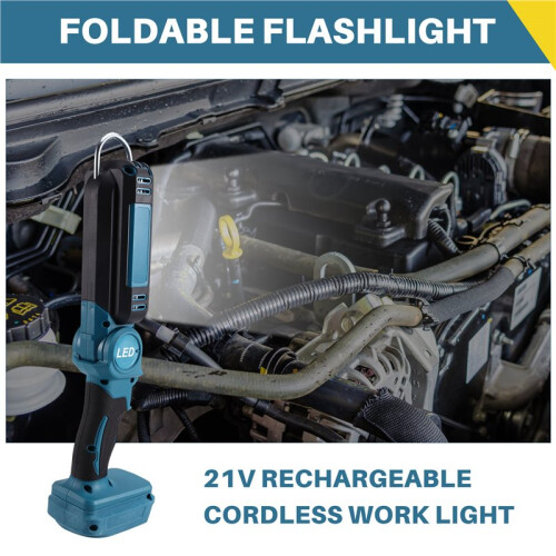 21V Rechargeable Cordless Work Light Foldable Flashlight Portable Lantern Spotlight for  18V Battery (No Battery) 1