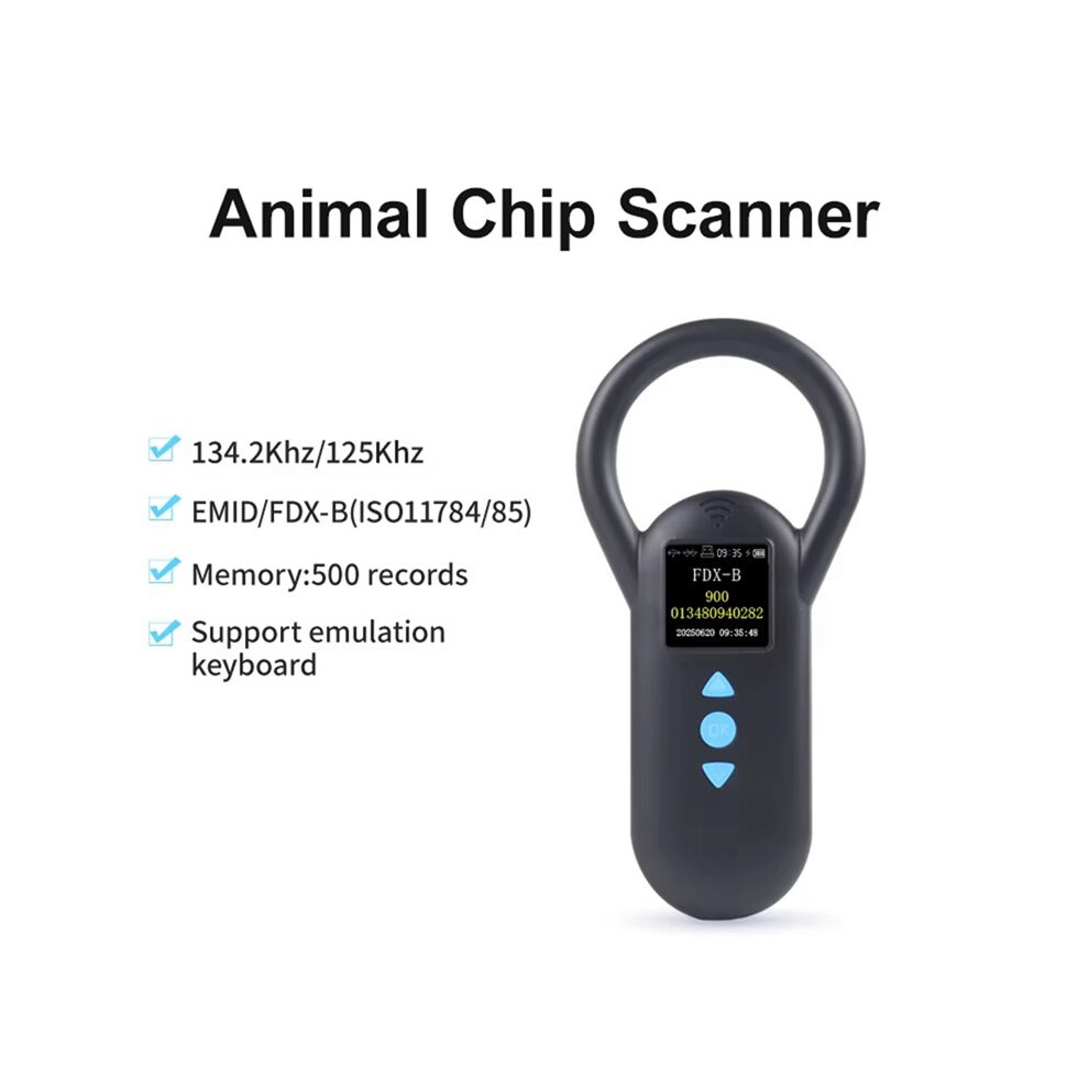 Brecantia Animal Rfid Reader 134.2Khz 125Khz Usb/ Cat Dog Microchip Scanner Fdx-B Glass Chip Identification Tag Reader A