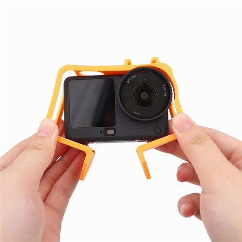 Cold Shoe Expansion Frame for  OSMO Action 6 Cold Shoe Interface Quick Release Protective Frame for Action 6 Orange 2
