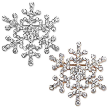 Broșă cu fulg de zăpadă cu diamant complet - Bijuterii elegante de nișă de înaltă calitate pentru îmbrăcăminte feminină, auriu, arg