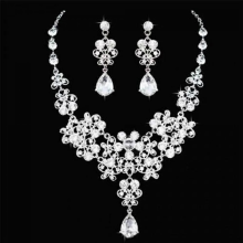 Colier de mireasă nou, tiara, coroană din trei piese, accesorii de nuntă, cutie, tiara de nuntă, bijuterii