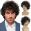 Parrucca da uomo completa, capelli corti, ricci e ondulati naturali 2