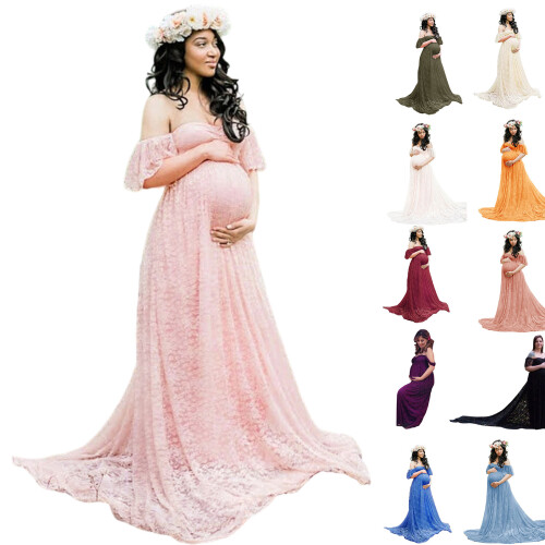 Comfortable Stretch Pregnancy Gown Feature-Army Green XL 1