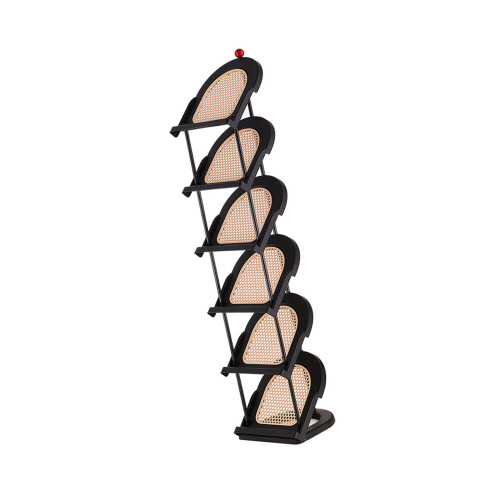 Mehrschichtiges Schuhregal mit schrägem Einsatzdesign,-Schwarz 6