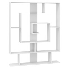 Boekenplank met 7 niveaus - Geometrisch ontwerp, wit