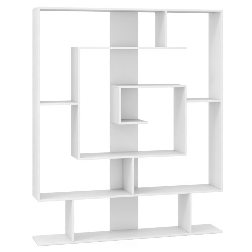 Estante com 7 níveis - Design geométrico, branco