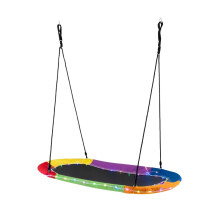 Oval nest swing up to 300 kg load capacity outdoor swing with adjustable ropes children's swing