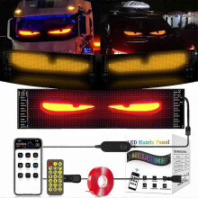 7X17CM Kolorowa lampa LED z miękkim ekranem do szyb samochodowych, oczy LED do szyb samochodowych (16X32 pikseli)