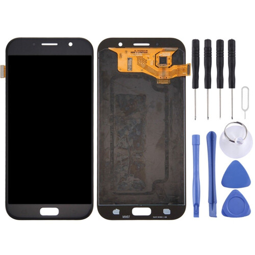 (Black) Écran LCD Super AMOLED pour Galaxy A7 (2017), A720F, A720F/DS avec assemblage complet de numériseur (noir)