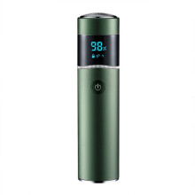 S-1090 IPX7 Wasserdichter, tragbarer, runder Elektrorasierer mit 8D-LED-Digitalanzeige (Grün)