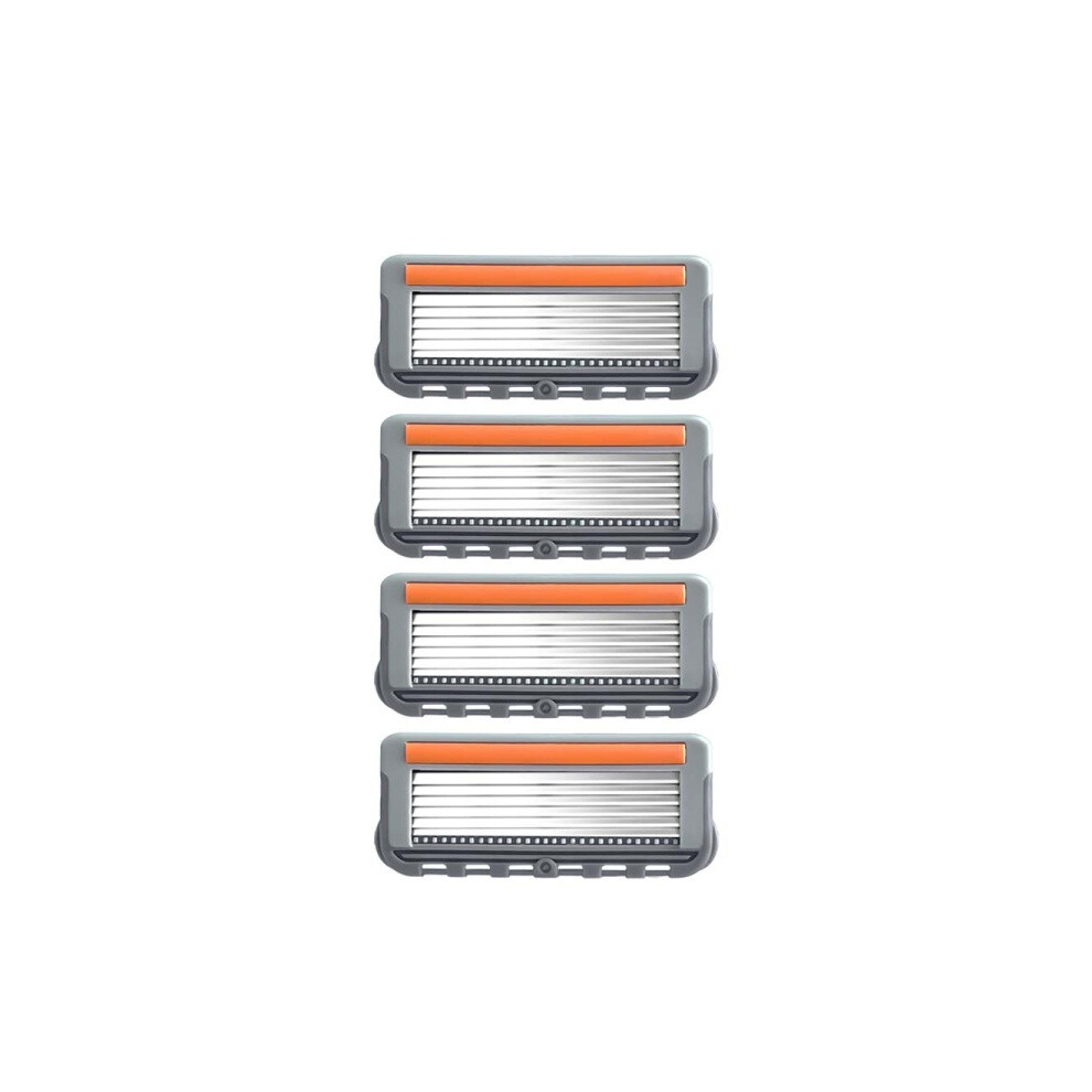 4pcs /Pack Six Blade OpenBack System Skin Razor Refills compatible Men