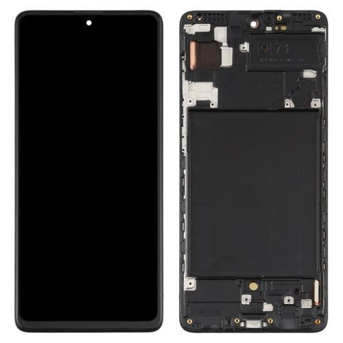(Black) Schermo LCD Super AMOLED per Galaxy A71 Digitizer assemblaggio completo con cornice (nero) 2