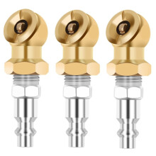 1/4 Inch Draagbare Luchtklauw met Gesloten Messing Kogelinflator voor Inflatormeter-Compressoraccessoires, 3-Pack