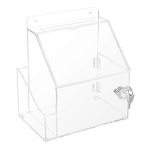 Vorschlagsbox mit Schloss, Wandspendenbox, transparent