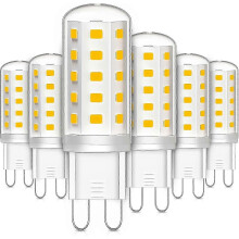 G9 LED izzó, 3 W, 30 W-os halogén izzónak felel meg, meleg fehér, 2700 K, 380 LM, villódzásmentes, AC/DC 220-240 V, 6 darabos kiszerelés