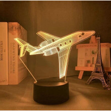 XYC Nachtlicht, 16 Farben, Acryl, 3D-Illusion, Baby-Licht, Flugzeug, für Kinderzimmer, Jungen-Schlafzimmer, bunte Nachttischlampe, Flugzeug
