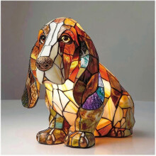 Neue LED-Nachtlicht-Serie mit Hundemotiven aus Kunstharz | Kreative Schreibtischlampe mit Tierfigur