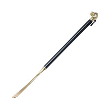 Schuhanzieher aus Messing mit langem Griff, praktisches Schuhaccessoire, schwarz, 58 cm