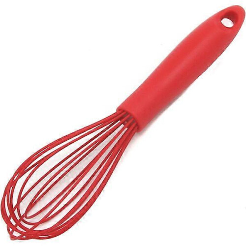 Hochwertiger, silikonbeschichteter Schneebesen, 26,7 cm, Rot.