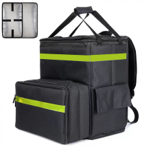 Lieferrucksack mit 7 Becherhaltern, erweiterbare Liefertasche für warme/kalte Speisen mit Reflektorstreifen