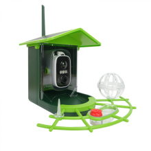 Vogelfutterhaus mit Kamera, KI-Vogelerkennung, Solarbetrieben, Live-Ansicht, Sofortbenachrichtigungen, Videoaufnahme von Vögeln, 2K-HD-Kame