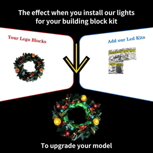 Weihnachtskranz-Bausteine mit LED-Lichtern – Winterliche Weihnachtsdekoration mit Beleuchtung 1