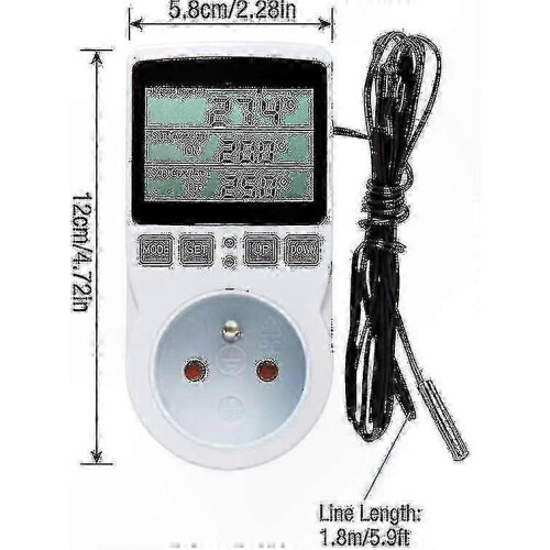 LCD Temperature Controller for Greenhouse and Farm Use, 230V-Compatible Thermostat with Digital Display 1