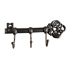 Porta-Chaves Vintage com TrêS Ganchos Fixados Na Parede de Ferro Preto Cabide Cabide de Parede Cabide de Carteira para Casa