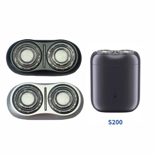 Compatible Head Compatible Xiaomi S200 Electric Shaver, Double-Ring Floating Blade Assembly (Silver). silvery 1