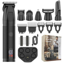 Compatible Yj-101 6-In-1 Multifunctional Digital Display Electric Hair Clipper, Ipx6 Waterproof Nose And Armpit Hair Trimmer (Black) Black
