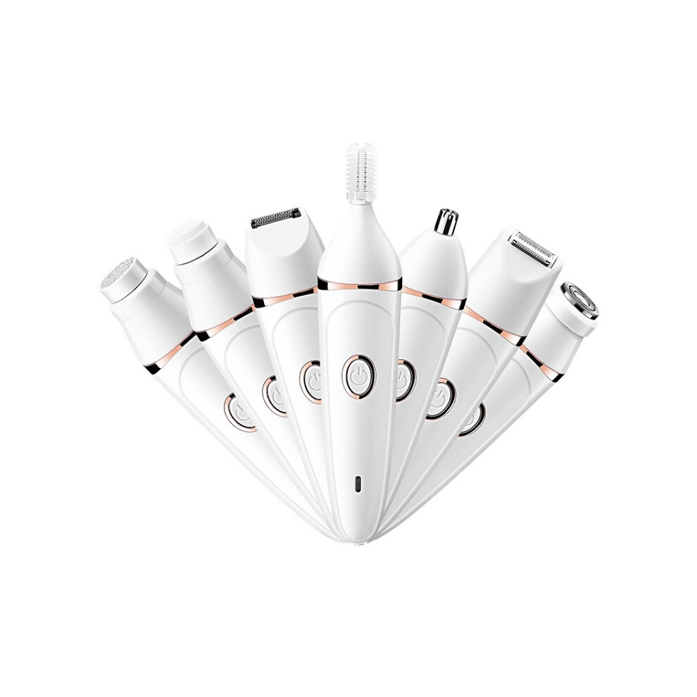 Compatible 7-In-1 Multifunctional Women'S Hair Removal Device With Usb Rechargeable Hair Removal Tool And Eyebrow Trimmer (White) White
