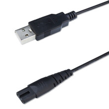 1,25 m USB-auf-Acht-Ladekabel, kompatibel mit Rasierern/Hydrationsgeräten (Schwarz)