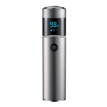 Afeitadora eléctrica redonda portátil con pantalla digital LED 8D compatible con S-1090, resistente al agua IPX7 (plateada)