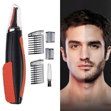 Afeitadora y recortadora eléctrica multifuncional compatible con barba, cabello y cejas para hombres.