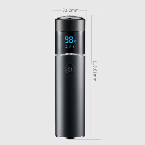 Συμβατή ξυριστική μηχανή S-1090 Ipx7 αδιάβροχη 8D με στρογγυλή ψηφιακή οθόνη LED (μαύρη) 2