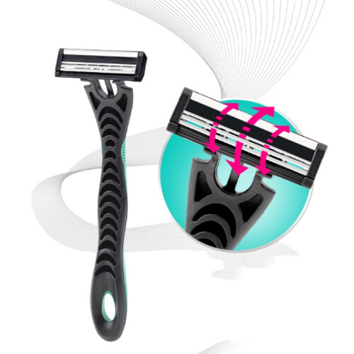 10-Pack Disposable Manual Razors With Three-Layer Stainless Steel Sensor Head And Comcompatibletable Handle. 1