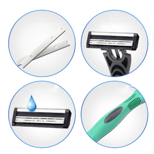 10-Pack Disposable Manual Razors With Three-Layer Stainless Steel Sensor Head And Comcompatibletable Handle. 2