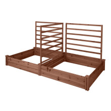 Huerto elevado con enrejado, madera de abeto, 222x114x110 cm