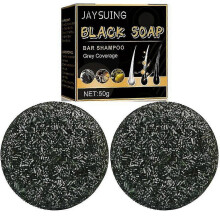(3Pcs) 1-3pcs Men's Grey Coverage Bar Shampoo Hair Darkening Black Soap For Grey Hair Cover -Q599