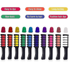 Hair Chalk Comb 10 Colors, Washable And Non-toxic