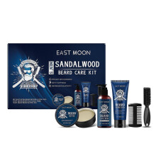Men's Sandalwood Beard Care Set - Nourishing Shampoo, Conditioner & Oil for Soft, Healthy Beards