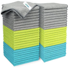 AIDEA Microfibre Cleaning Cloths Pack of 50, Multifunctional Reusable Cleaning Towels, Lint Free Streak Free 30 x 30 cm