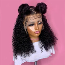 Short Curly Wig Curly Lace Front Wig Women Pre-Pulled Brazilian Curls Lace Front Wig